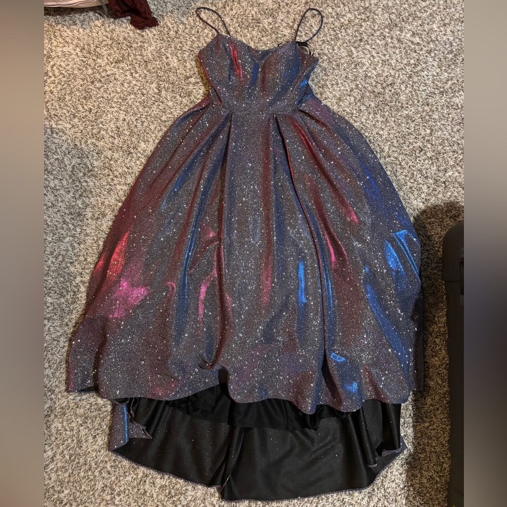 Betsy & Adam Iridescent Princess Prom Dress